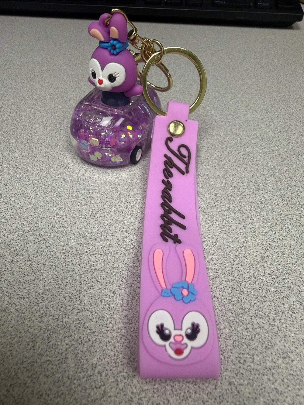 Purple Bunny Key & Card Holder Wristlet